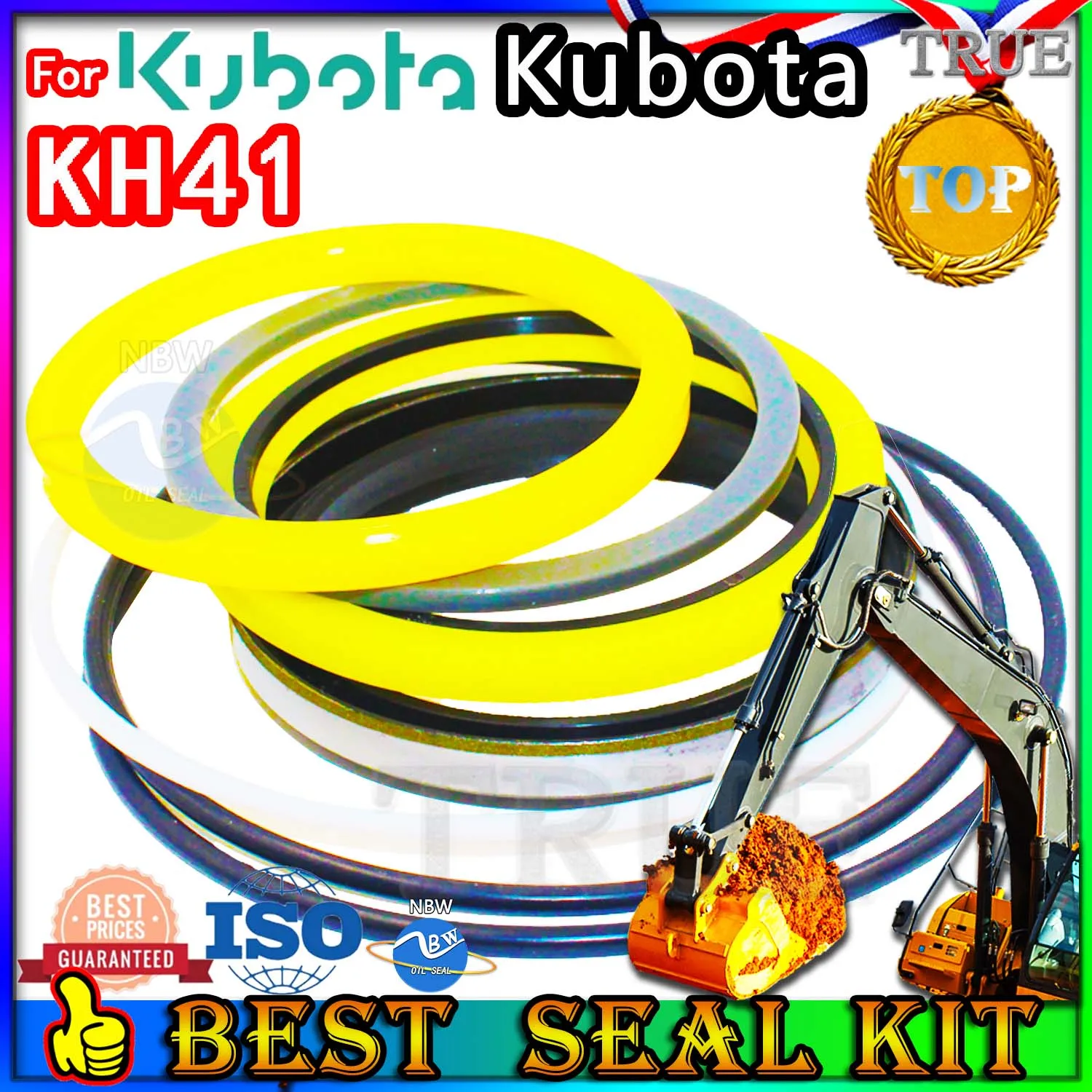 For Kubota KH41 Oil Seal Repair Kit Boom Arm Bucket Excavator Hydraulic Cylinder Gear Center Joint Gasket Nitrile NBR Nok Washer