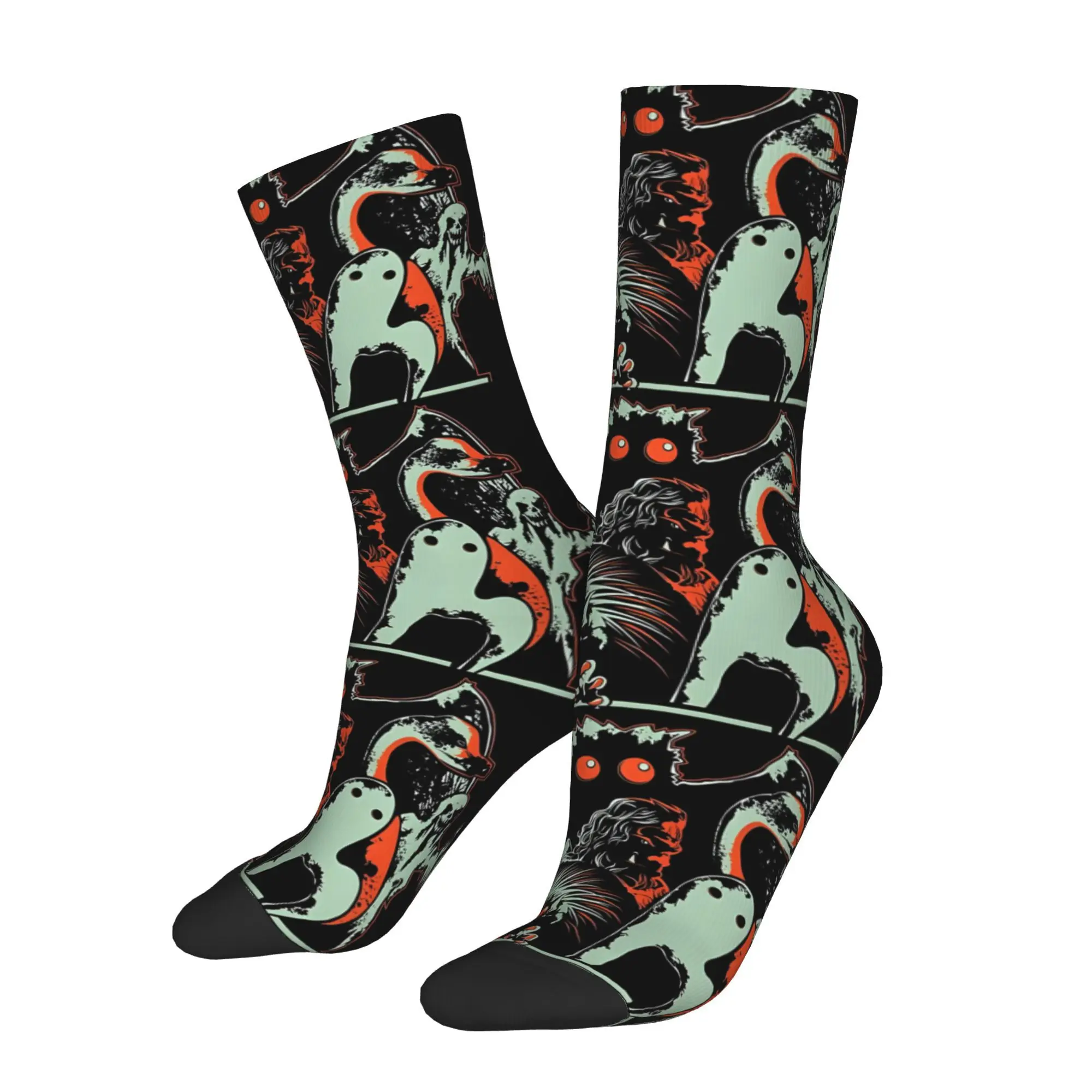 1pc Cryptid Collections Printed Men's Socks  Novelty Hip Hop Harajuku Pattern Crew Sock Casual Gift