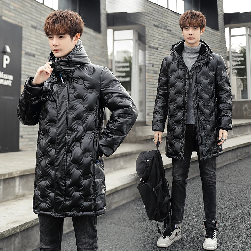 2022 New Winter Men's Down Jacket Long Thicken Warm 90% White Duck Down Coat Men Winter Puffer Jacket Hooded Parka Black Outwear