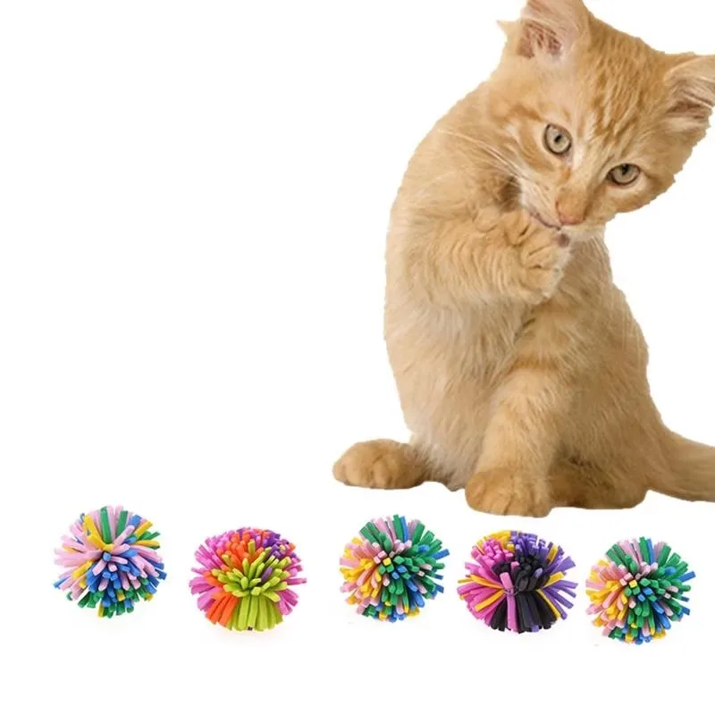 5 Stks/pak Plastic Kleurrijke Kat Speelgoed Kauwen Chase Huisdier Bal Speelgoed Voor Kat Kitten Grappige Spelen Bubble Bal Speelgoed Huisdier levert YH-460875