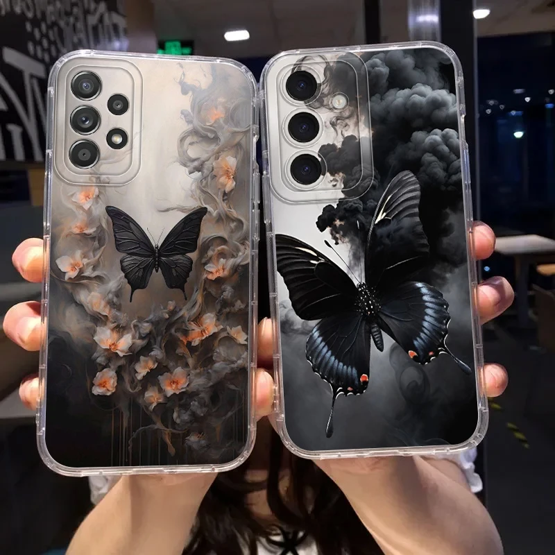 เคสโทรศัพท์ลายผีเสื้อแฟชั่นสวยงามสำหรับ Samsung Galaxy A73 A54 A34 A35 A26 A24 A25 A15 A14 A36 A13 A55 A23 A56 A33