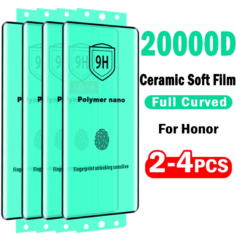 

2-4Piece HD Soft Ceramic Film for Honor X9c X9b X9a X40 X50 GT X60 Pro Full Curved Screen Protector for Honor 50 60 70 Pro Plus