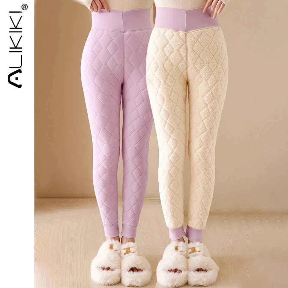 Women Winter Warm Thick Leggings Fleece Lined Soft Thermal Fleece Pants High Waist Tights For Cold Weather