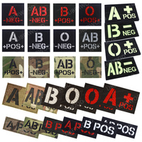 Blood Type Infrared in the dark Patch A+ B+ O+ AB+ POS Positive IR patch Reversed CP Military Patch badge with hook loop