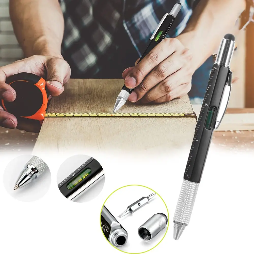 Multifunctional Screwdriver Spirit Level Ballpoint Pen Multi-functional Capacitive Pen with Screwdriver Tools