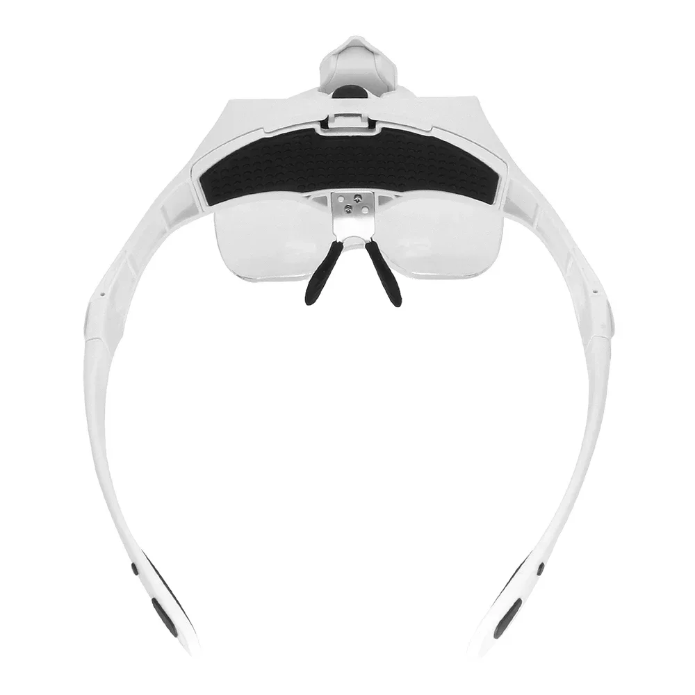 Magnifier Adjustable Bracket Headband Loupe 2 LED Lights 5 Lens 1.0X-3.5X Glasses and USB Charge Goggles Helping Hand Instrument