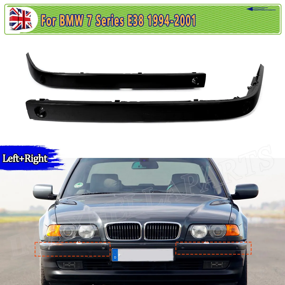 

For BMW E38 7 Series Front Bumper Frame Lip 730d 735i 740i 750i 1994 1995 1996 1997 1998 1999 2000 2001 Front Bumper Cover Trim