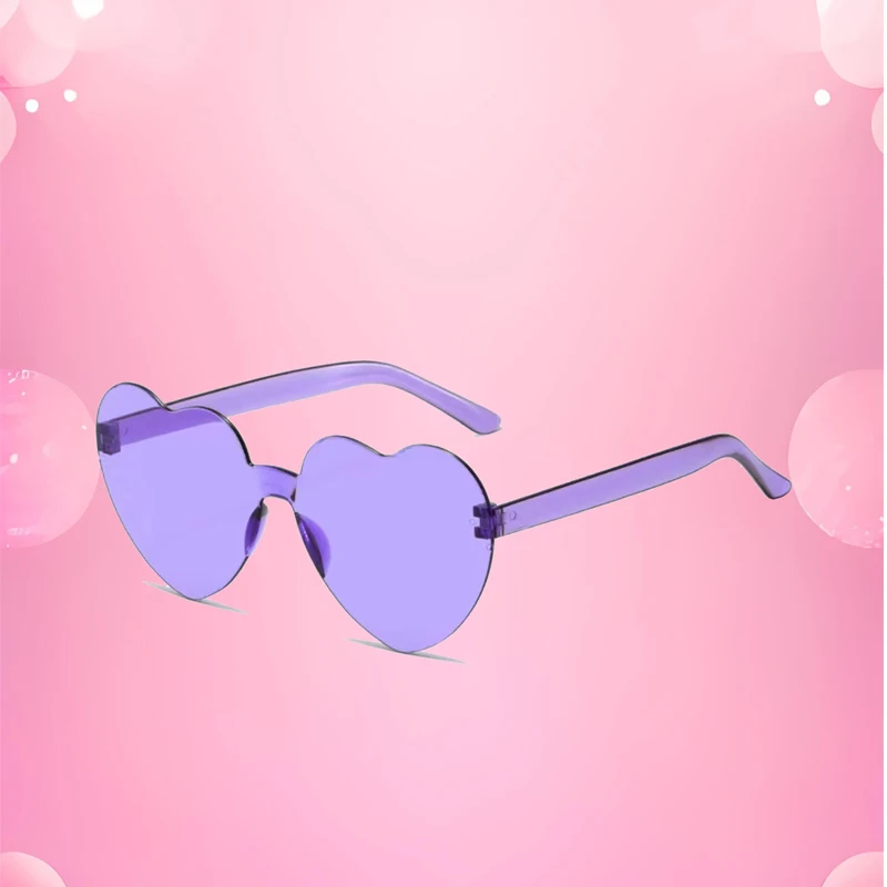 2024 neue Liebe Sonnenbrille Gelee Farbe rahmenlose herzförmige Sonnenbrille schillernde Farbe Sonnenbrille – Detail 4