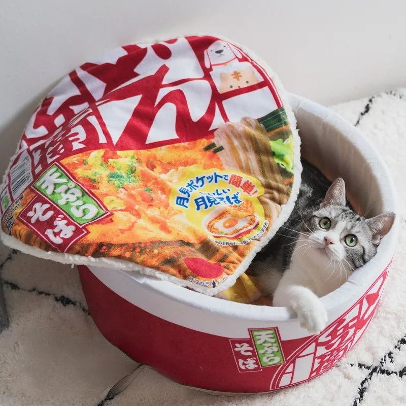 Japanische Instant-Nudel form Haustier Hund Katze Haus Zwinger super große warme Hund Katze Nest Betten Kissen Udon Tasse Nudel gemütliches Haustier Bett