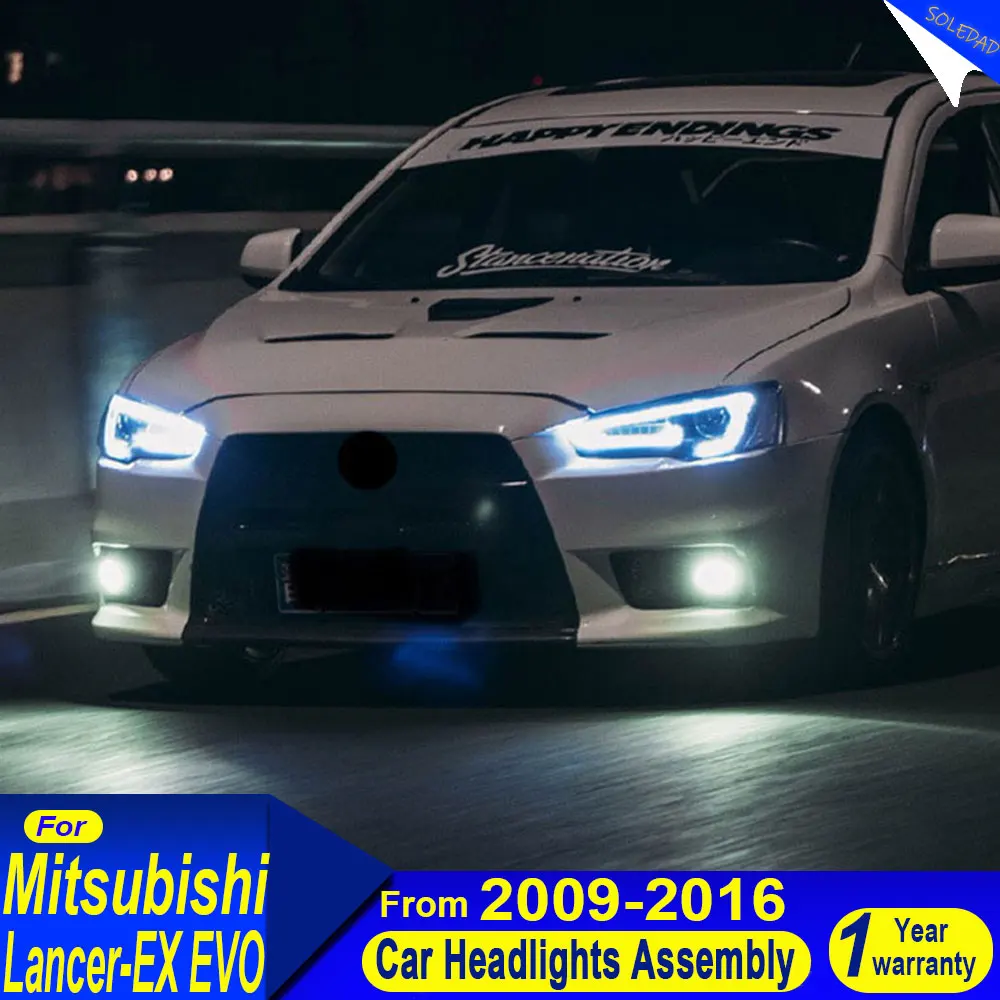 Car Headlights For Mitsubishi Lancer EVO X 2008 2009 2010 2011 2012 2013-2021 DRL Car Headlight Assembly Front Demon Eyes Lamps