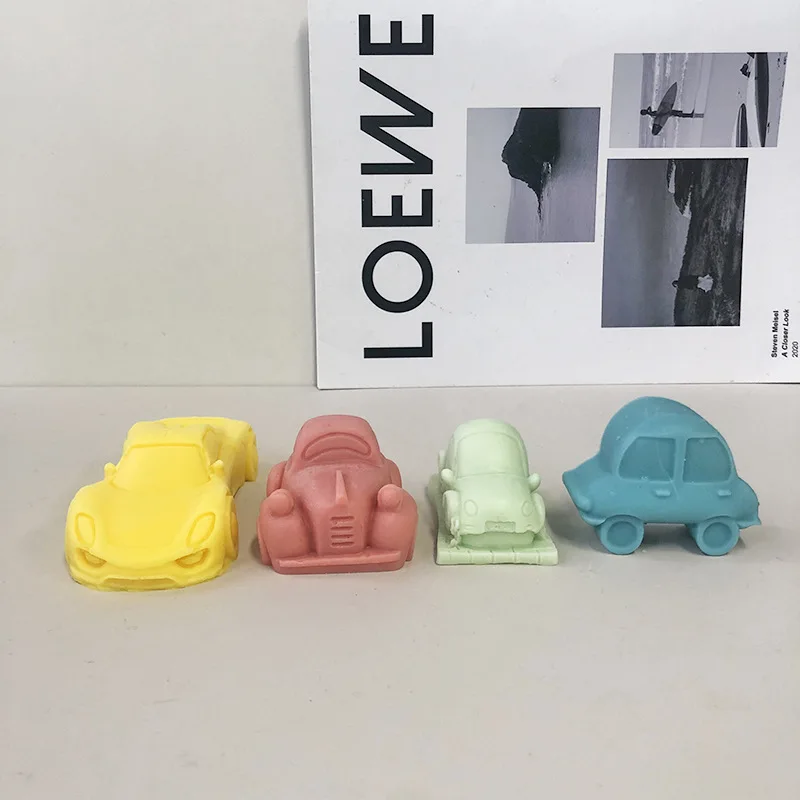 3D Car Cake Decor Soap Mold Cars Shape Mini Cute House Craft Art Silicone Molds Silicone Candle Molds