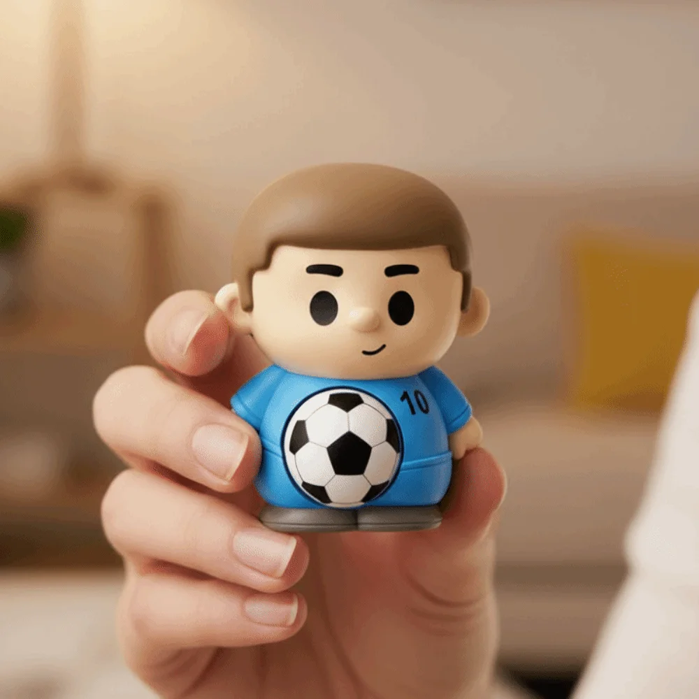 Music Rebound Decompression Toy Squeeze Press Football Player Pinch Toy Cute Design Football Shape Football Squeeze Toy Kids