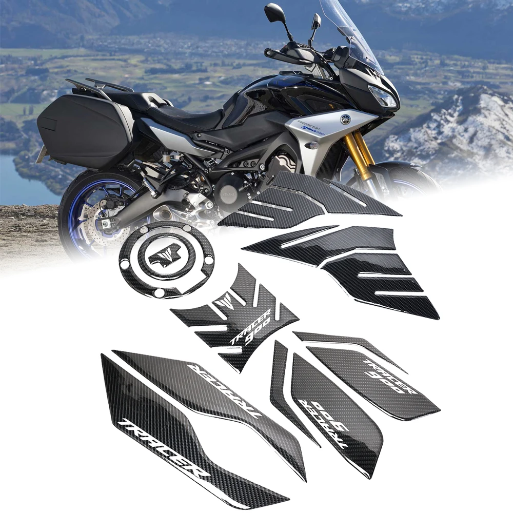 For Yamaha TRACER 900 GT Tracer 900GT 2018-2020 Motorcycle 3D Carbon Fiber Gas Oil Fuel Tank Pad Sticker Decal Protector Cover