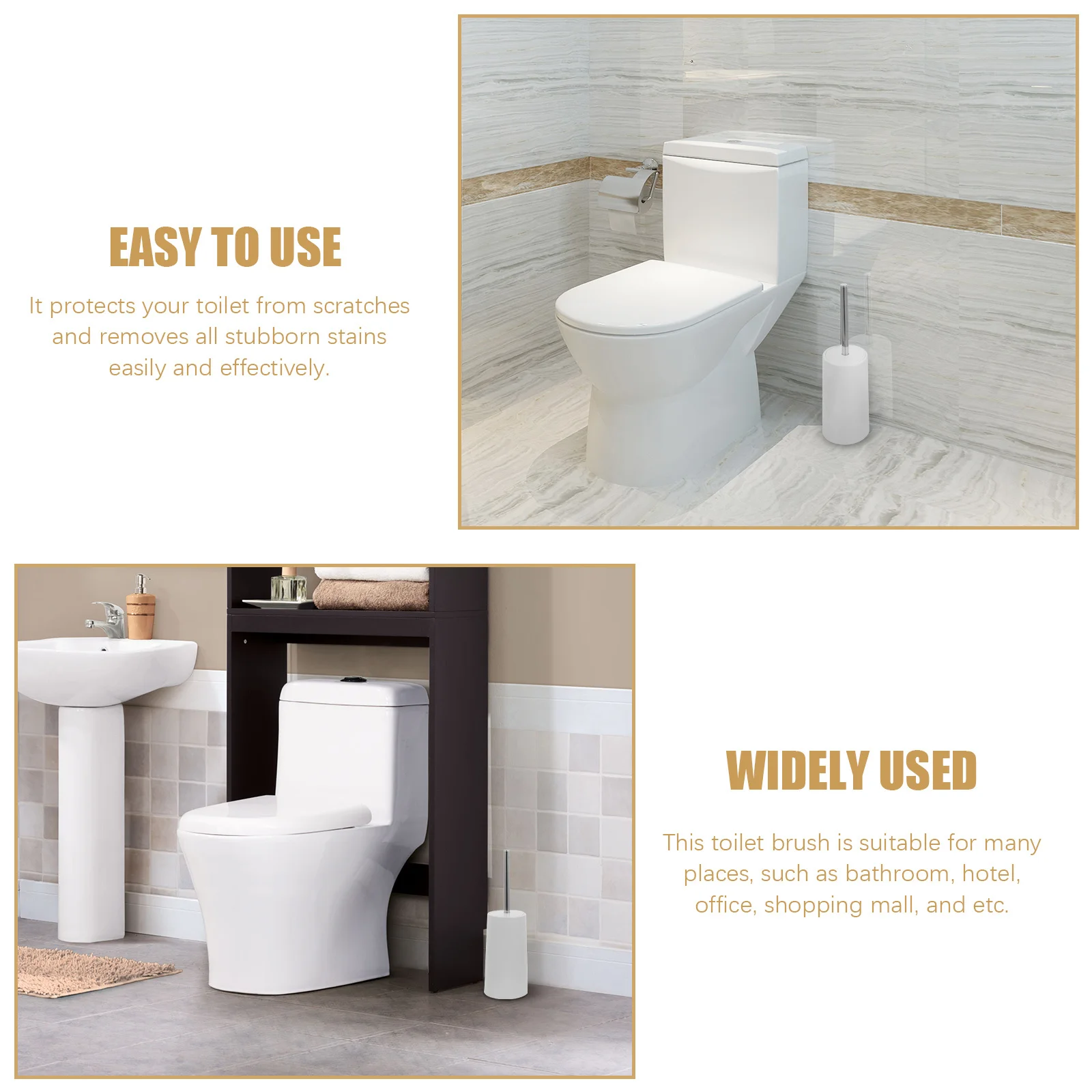 

1Set Toilet Bowl Brush and Holder Set High Durability Scrub Brush for Household Toilet Cleaning Easy Stain Removal Bathroom