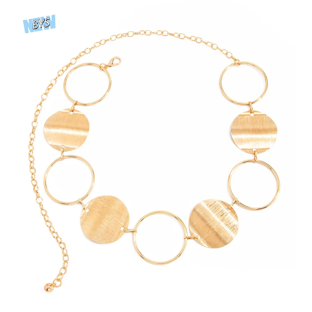 

Vintage Hollow Out Round Ring Waist Chain Gold Color Silver Bohemian Body Chain All-match Body Jewelry Metal Waist Chain Girls