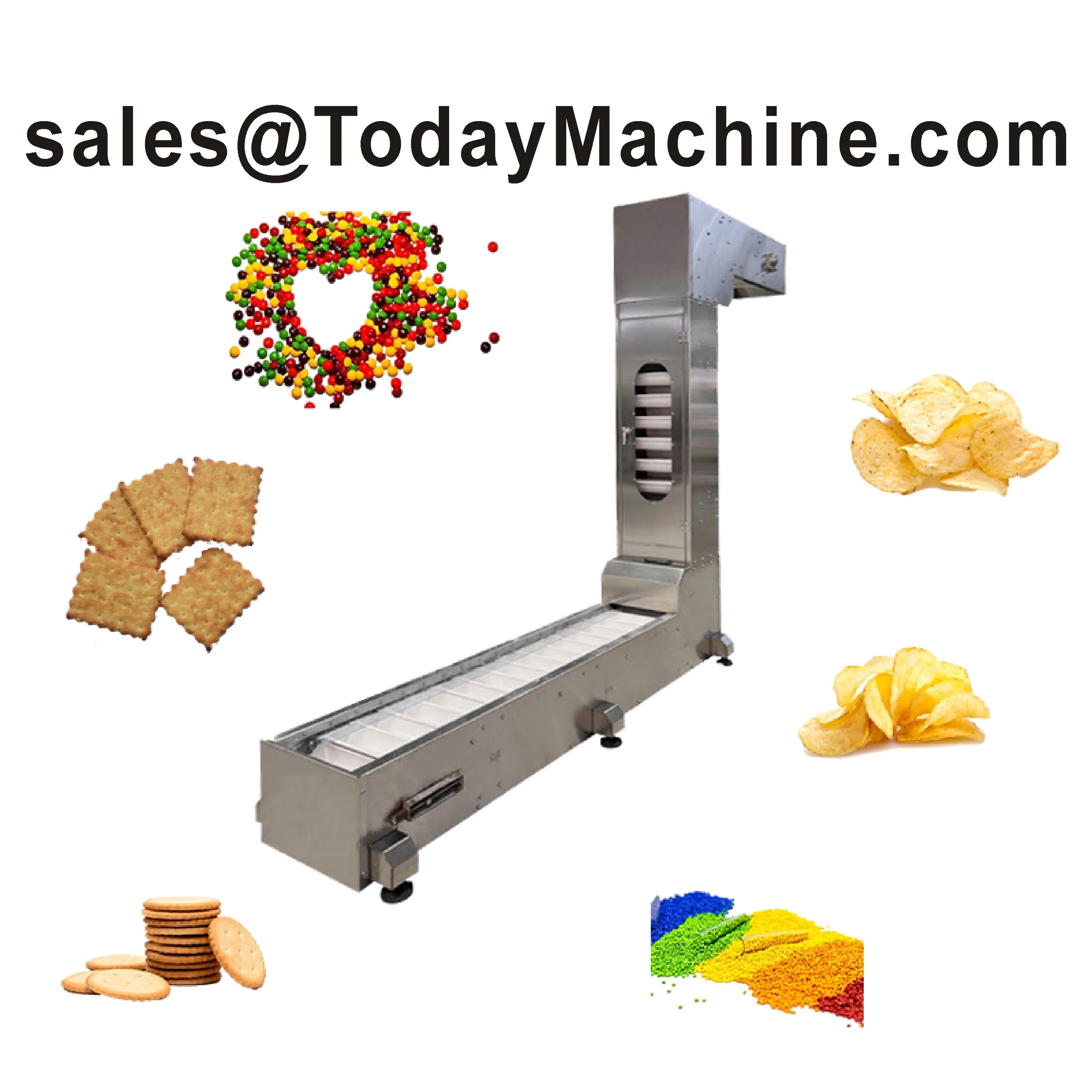 Z Bucket Conveyor 304 Stainless Steel Frame for Lifting Nuts Grains Candies and Other Granular Products