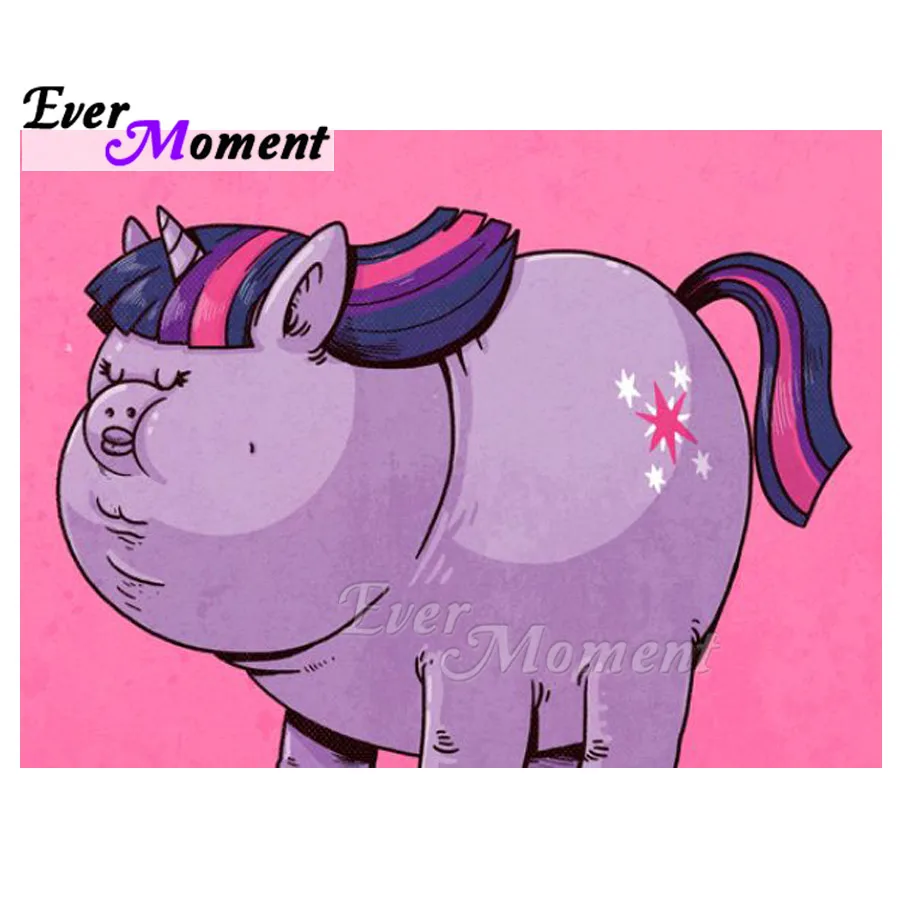 

Алмазная картина Ever Moment 5D DIY Свинья Милый Единорог Ручная работа Украшение Алмазная вышивка Полный квадратный дрель Горный хрусталь ASF1555