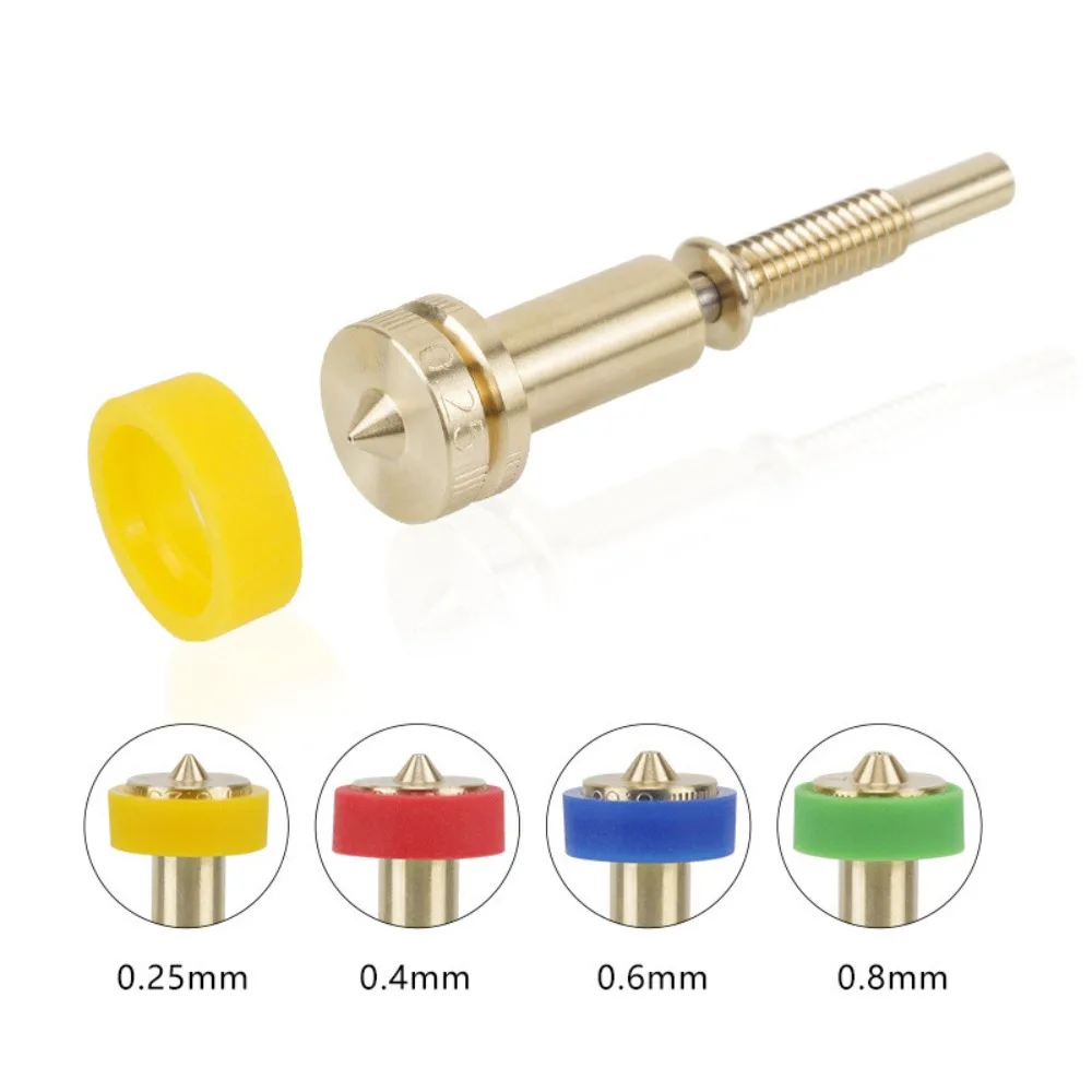

3D Printer Brass Nozzle 0.25 0.4mm 0.6mm 0.8mm Voron Extrusion Head E3D Revo HotEnd 1.75mm Filament 3D Printing Tool Accessories