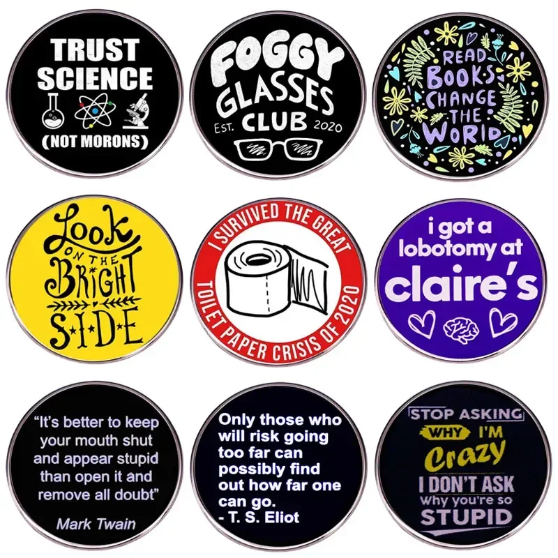 Interesting Toilet Paper Crisis Quotations Metal Enamel Badge Round Lapel Brooch Collection Denim Jacket Backpack Pin Decoration