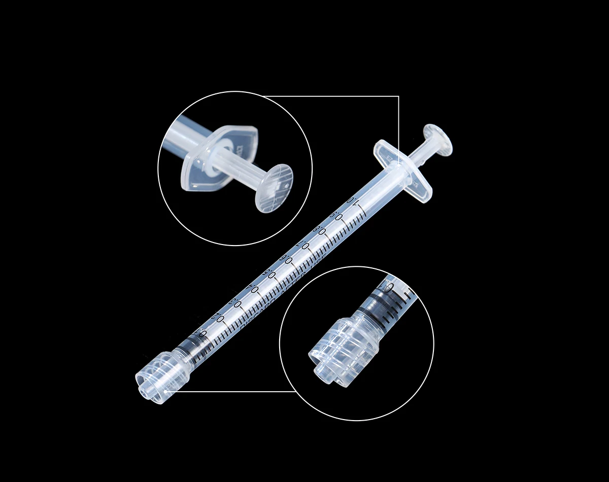 Imagem -04 - Seringa Luer Lock para Uso Diário Seringa Dispensadora Seringa para Animais de Laboratório 1cc 1ml