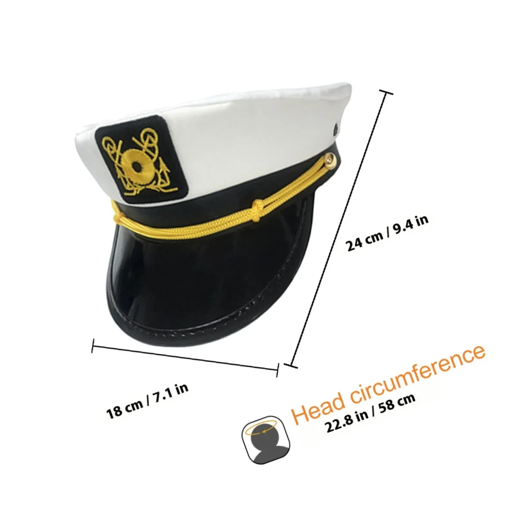 Sombrero de capitán azul marino, protección Uv, sombrero para el sol para hombres y mujeres, viaje al aire libre, barco, pesca, accesorio de Cosplay