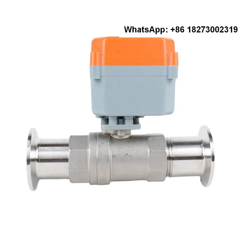 

Small quick installation electric ball valve sanitary grade 304 quick connect chuck clamp switch micro ball valve