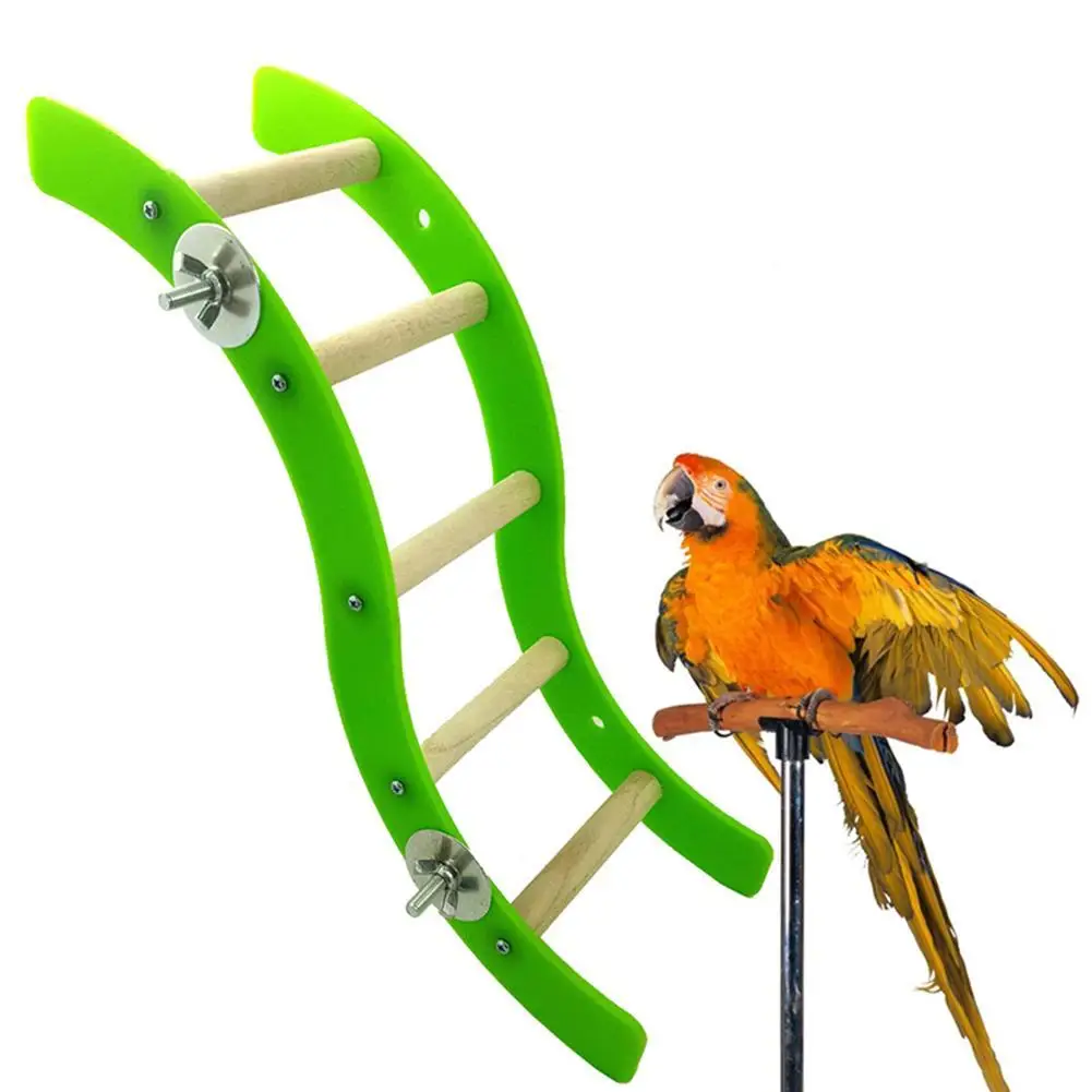 Parrot Bird Mini Acrylic Ladder Wavy Shape Squirrel Hamster Climbing Ladder Funny Small Pet Playing 4pc/lot