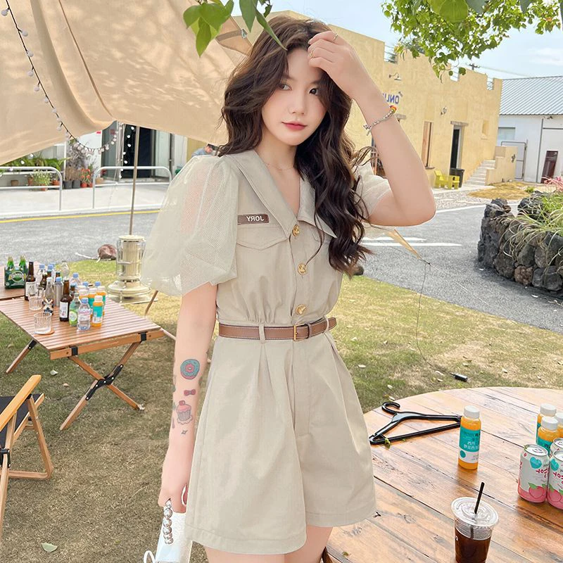 

Slimming Onesie Pants Women's Five-Quarter High Waist Commute Sle Korean Faion Summer 2025 ort Set Casual Pants