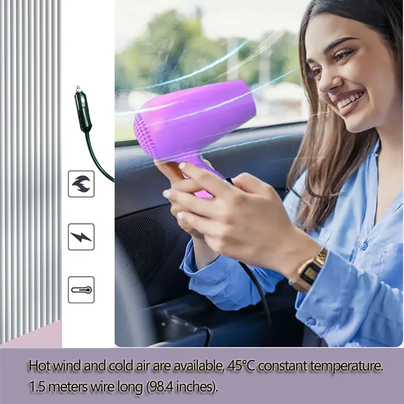 Car Hair Dryer Hot Wind and Cold Air Available Window Defroster Drop ship Self-Driving Travel More Convenient