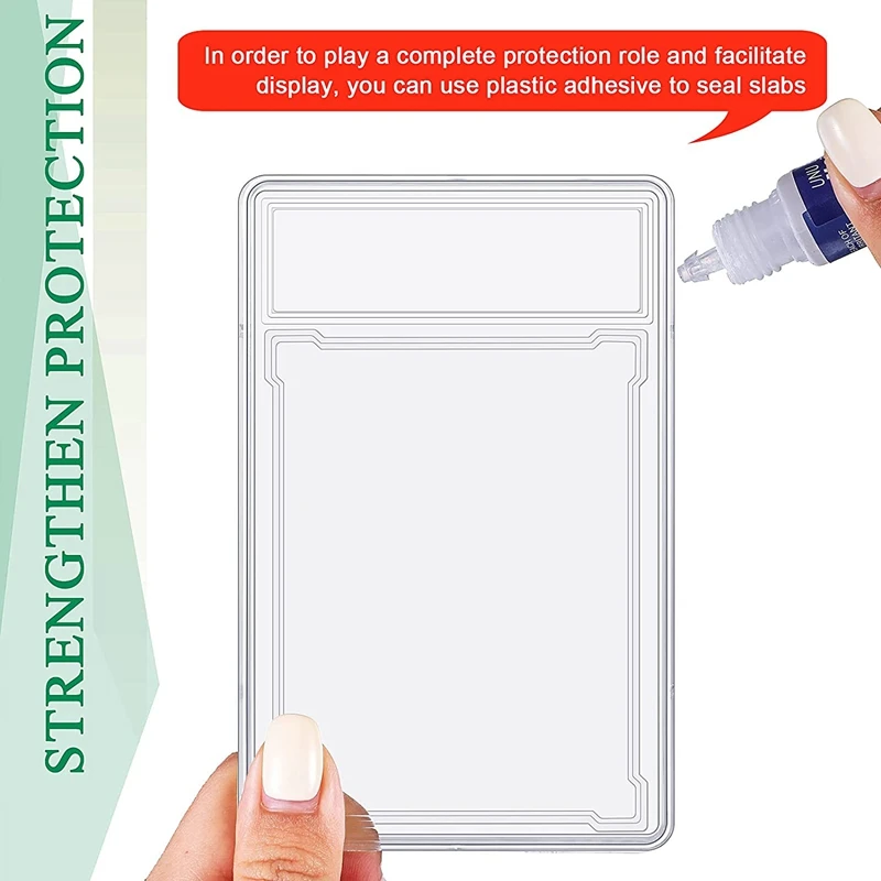 10 Pcs Trading Cards Protector Case Acrylic Clear Graded Card Holders With Label Position Hard Card Sleeves