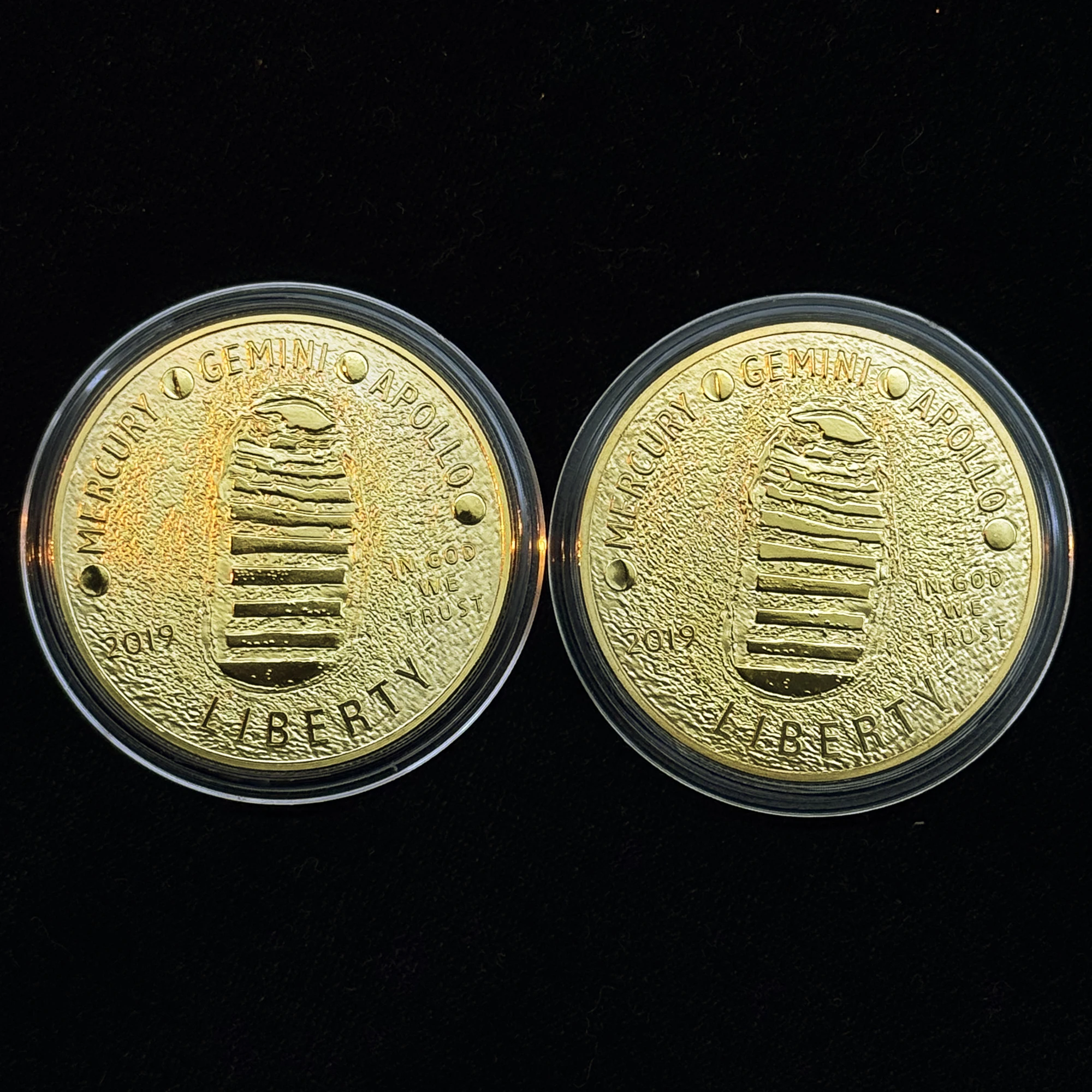 2019 أبولو مون الهبوط 50th الذكرى طبق الاصل عملة تذكارية الفضاء ميدالية تذكارية استكشاف الهدايا التذكارية القمرية