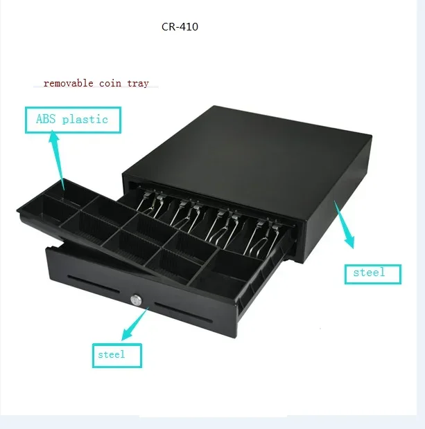 Durability & dependability 3- Tray Cash Drawer Point of Sale Money Box 5 Bill Slot 8 Coin Slot