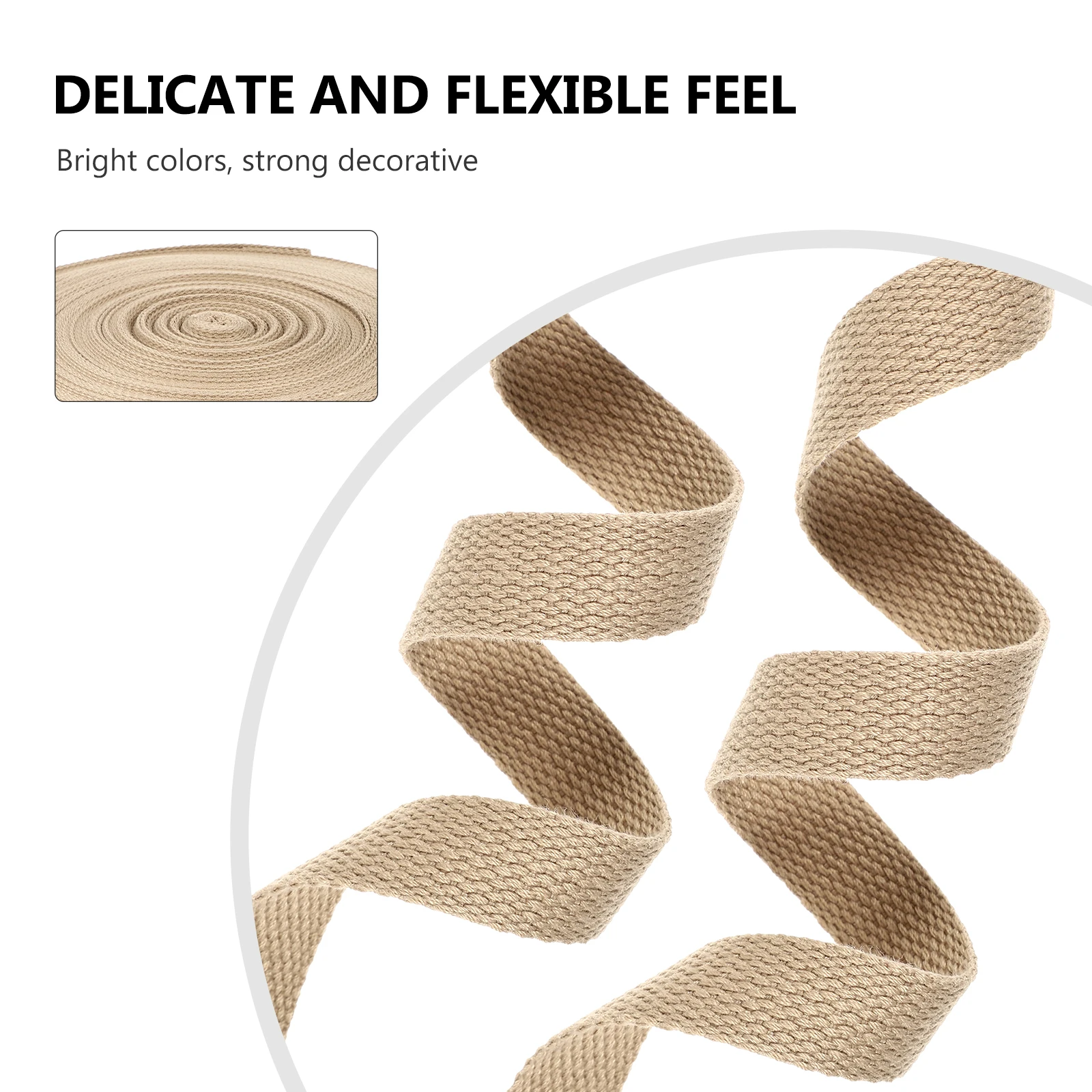 

Clothing Canvas Bag Shoulder Strap Cotton Webbing Straps Natural Colour Handheld for Clothes