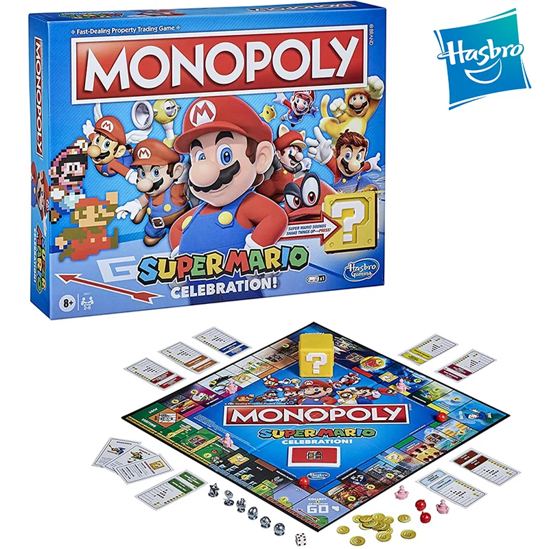 Hasbro Super Mario Monopoly Toy English Board Game Card Game Family Gathering Puzzle Game Exquisite Boxed Gift Kid\'s Adult Toys