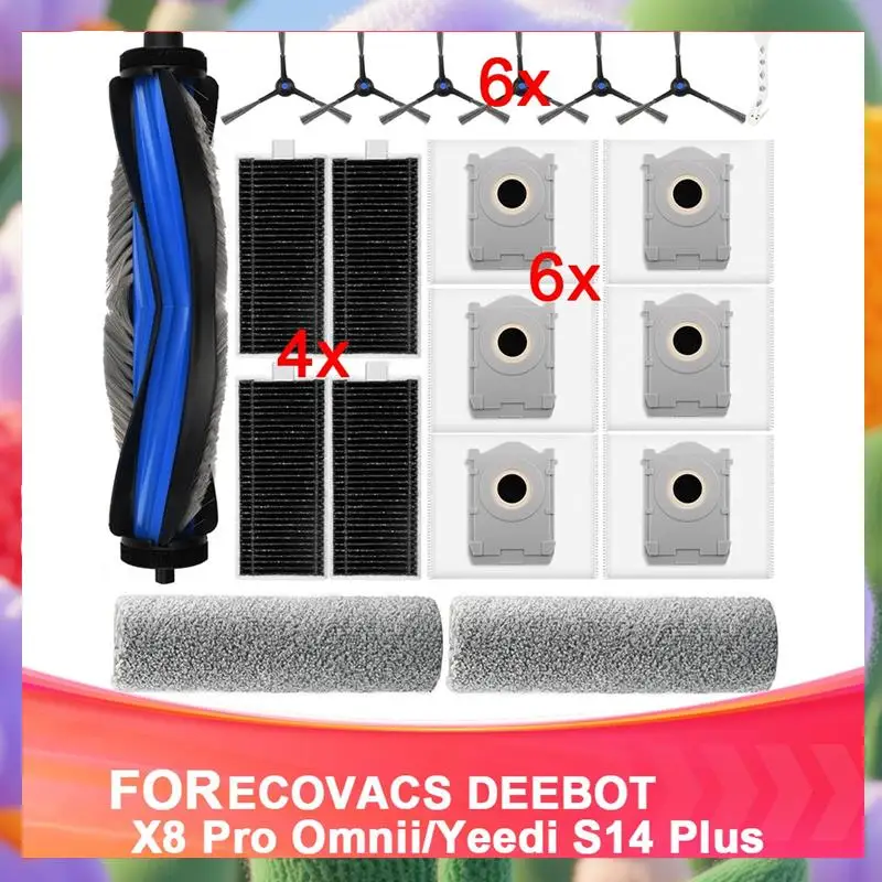 

Комплект сменных аксессуаров, совместимый с роботом-пылесосом ECOVACS DEEBOT X8 Pro Omnii/Yeedi S14 Plus, комплект из 20 штук-ABXK