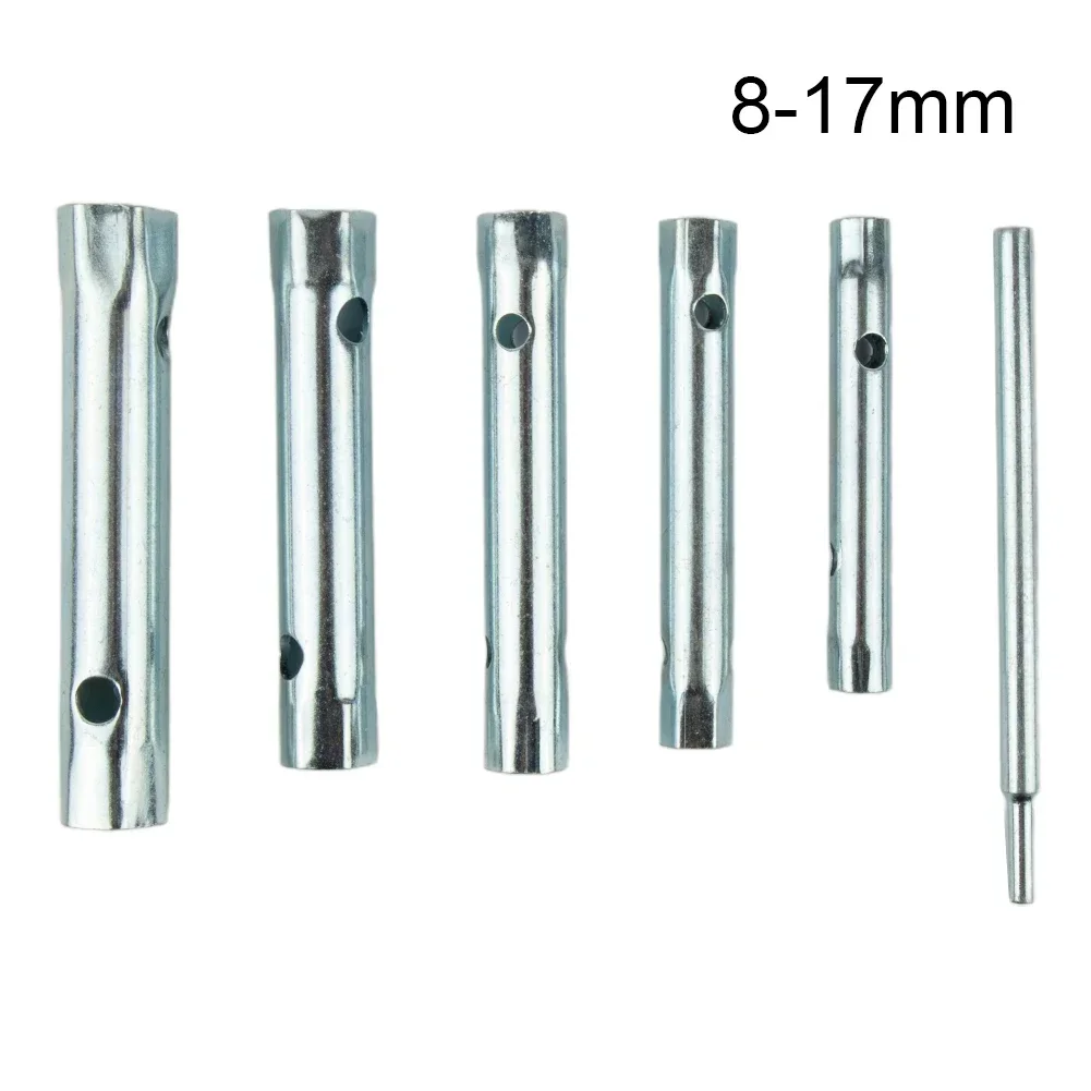 6PC 8-17mm Metric Tubular Box Wrench Set Tube Hollow Socket Filter Wrench Faucet Furniture Installation Tool