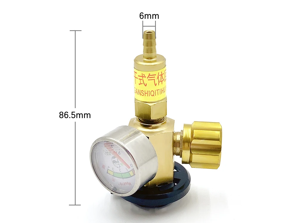 Butane Bottle Snap-On Safety Valve Gas Pressure Reducing Valve For Portable Gas Cylinders Flame Arrestor With Pressure Gauge