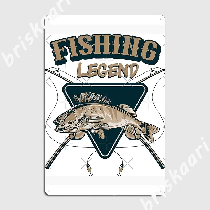 Fishing Legend Poster Metal Plaque Club Kitchen Designing Wall Decor Tin sign Poster