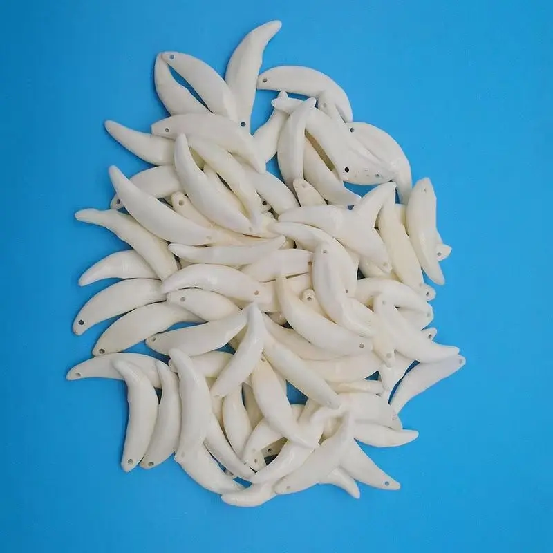 ZXZ 5 Pieces Tibet Wolf Teeth Tooth Pendant for Necklace Jewelry Making