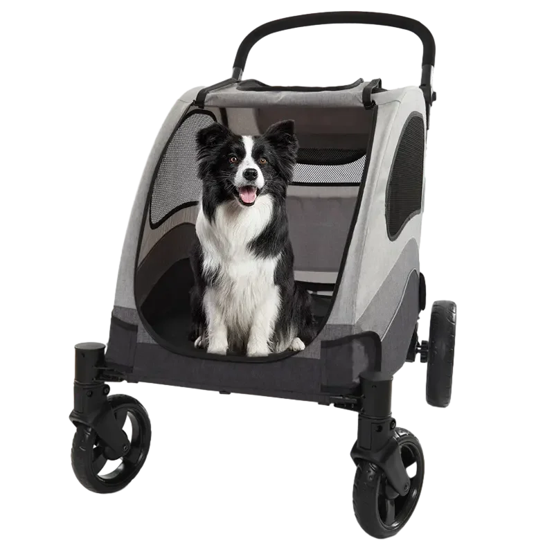 

Breathable Pet Stroller, 4 Wheels Dog Trolleys, Large Space, Load-bearing, 60kg