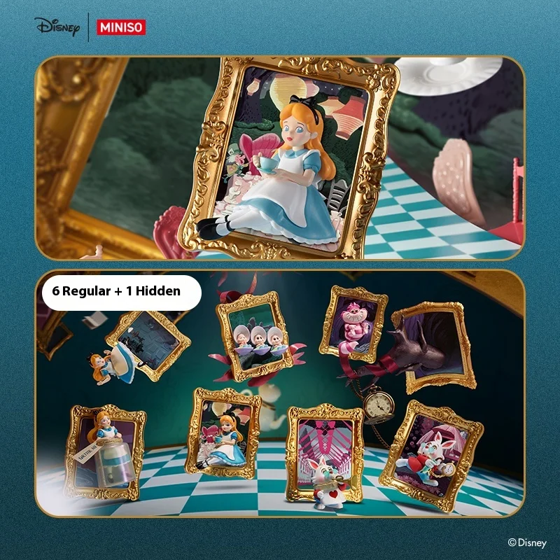 Nova venda quente disney caixa cega alice arte museu série modelos bonito princesa ornamentos decorativos presentes das crianças