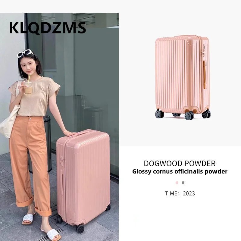 

KLQDZMS 20"22"24"26"28Inch ABS + PC Luggage Multifunctional Boarding Box Large Capacity Trolley Case Women's Password Suitcase