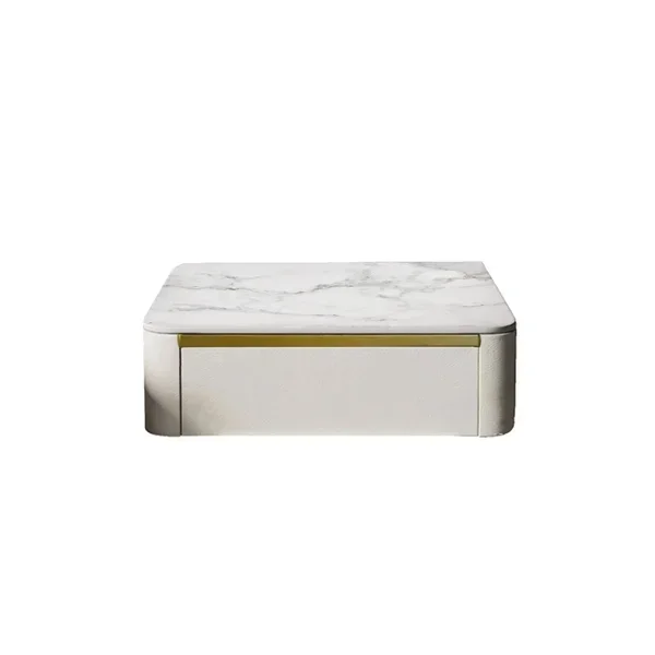 Modern Style Creative Floating Nightstand 1 Drawer Bedside Table with Sintered Stone Top