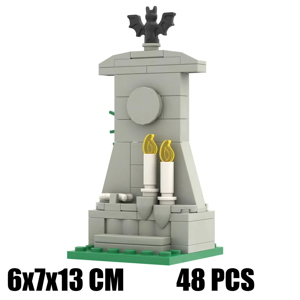 MOC Medieval Castle At The Gates Haunted House Building Block Figure Halloween Pumpkin Lantern Accessories Toys for Boy Gifts