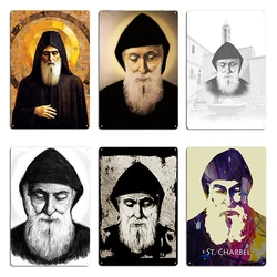 Saint Charbel in Colors Metal Plaque Classic Retro Character Design Cinema Tin Sign Poster