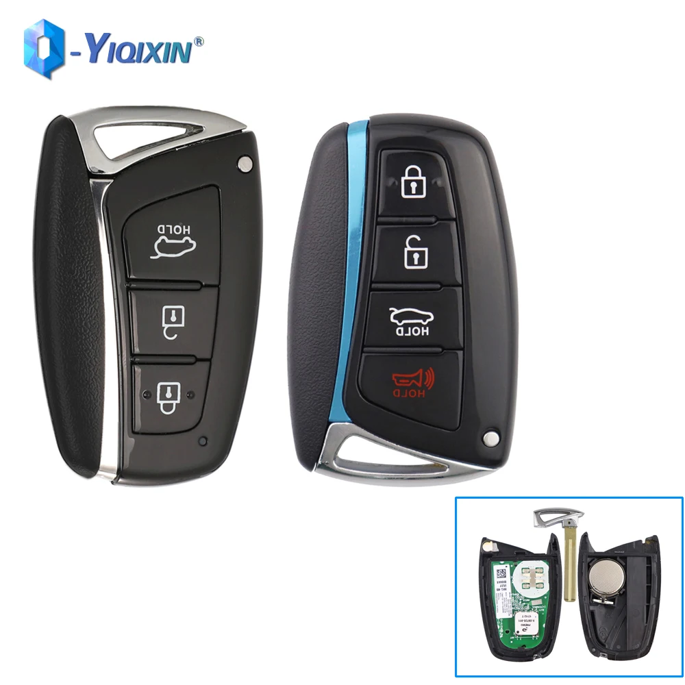 YIQIXIN 3/4 przyciski zdalny kluczyk 433MHz ID46 8A Chip dla Hyundai IX45 Genesis Santa Fe 2012-2018 Equus Azera Tucson Keyless Go