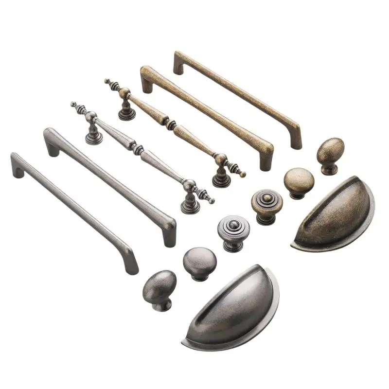 Antiker Bronze-Schubladengriff, Rostfreier Retro-Aluminiumgriff für Schrank, Kleiderschrank, Aufbewahrungstür, Schlafzimmermöbel-Upgrade – Detail 9