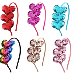 Dia dos namorados coração bandana amor lantejoulas cabelo hoop glitter coração em forma de acessórios para o cabelo para meninas e mulheres casamento aniversário