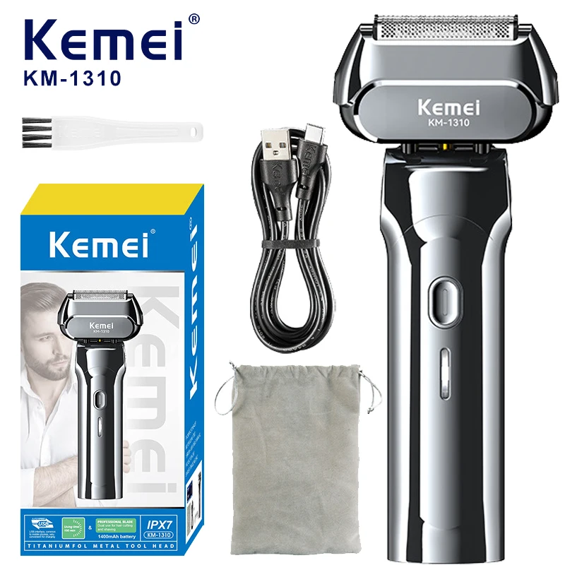 Kemei Electric Shaver for Men Electric Foil Shaver Wet and Dry Electric Razor Waterproof Fast Charging Cordless Rechargeable