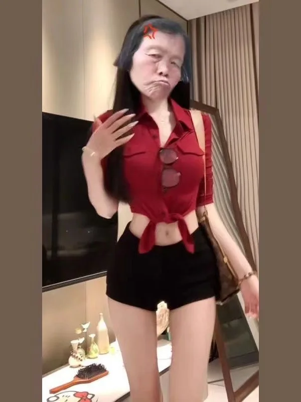 Summer 2026 Pure Desire Hot Girl Slimming Long Sleeve Shirt Short Top Belly Button Baring Sweet And Spicy Women's  Neck